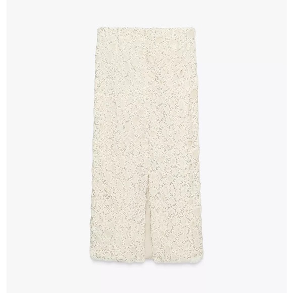 ZARA BEADED MIDI JEWEL SKIRT EMBROIDERED. - Picture 7 of 9